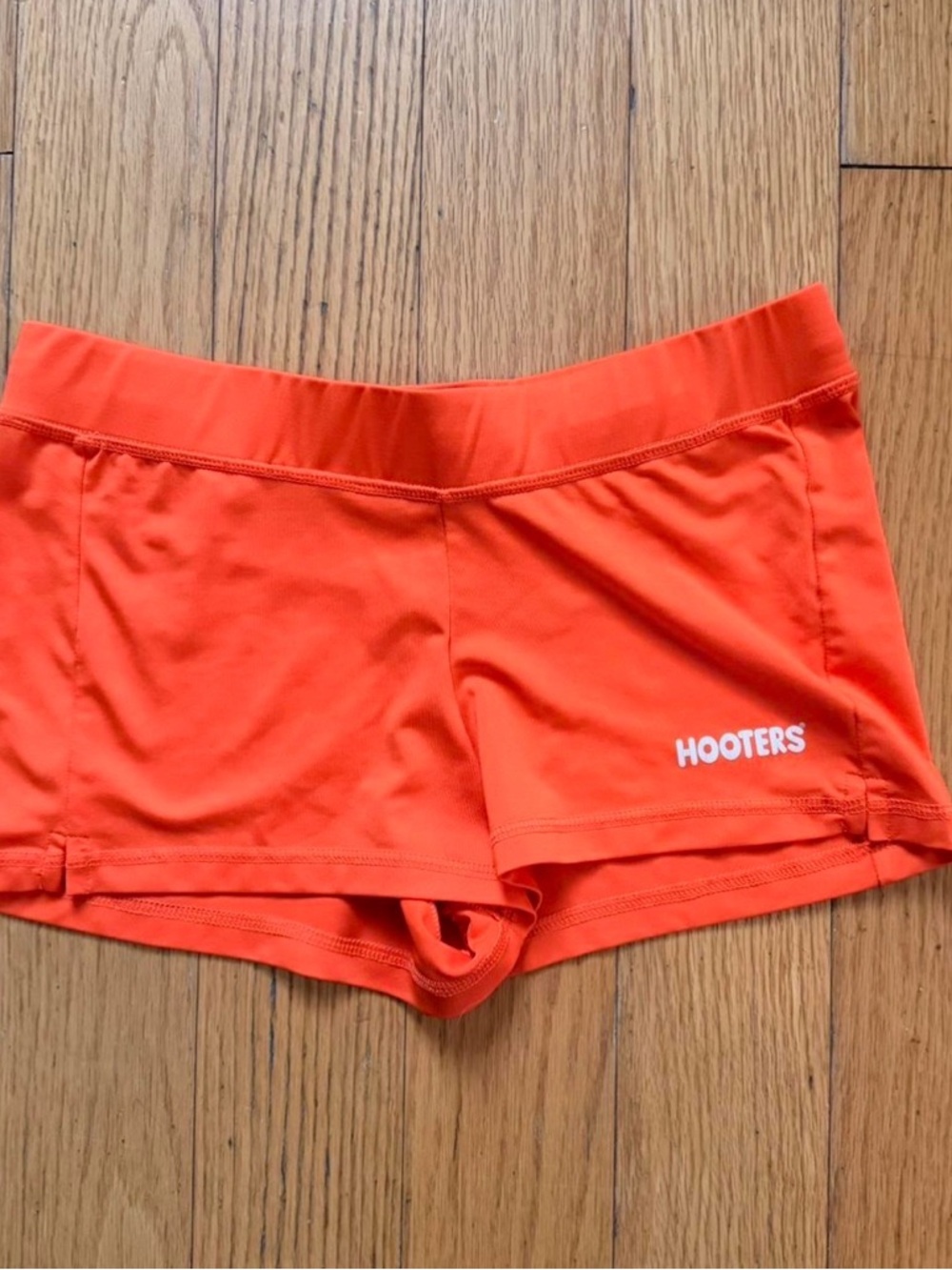 Hooters Official Bright Orange Athletic Booty Shorts Size Small
